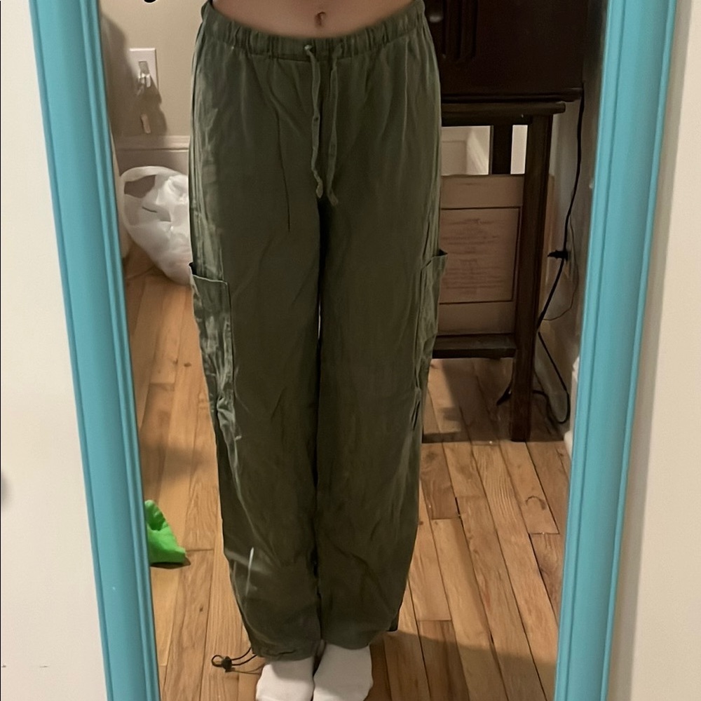 No Boundaries Olive Green Straight Leg Pants